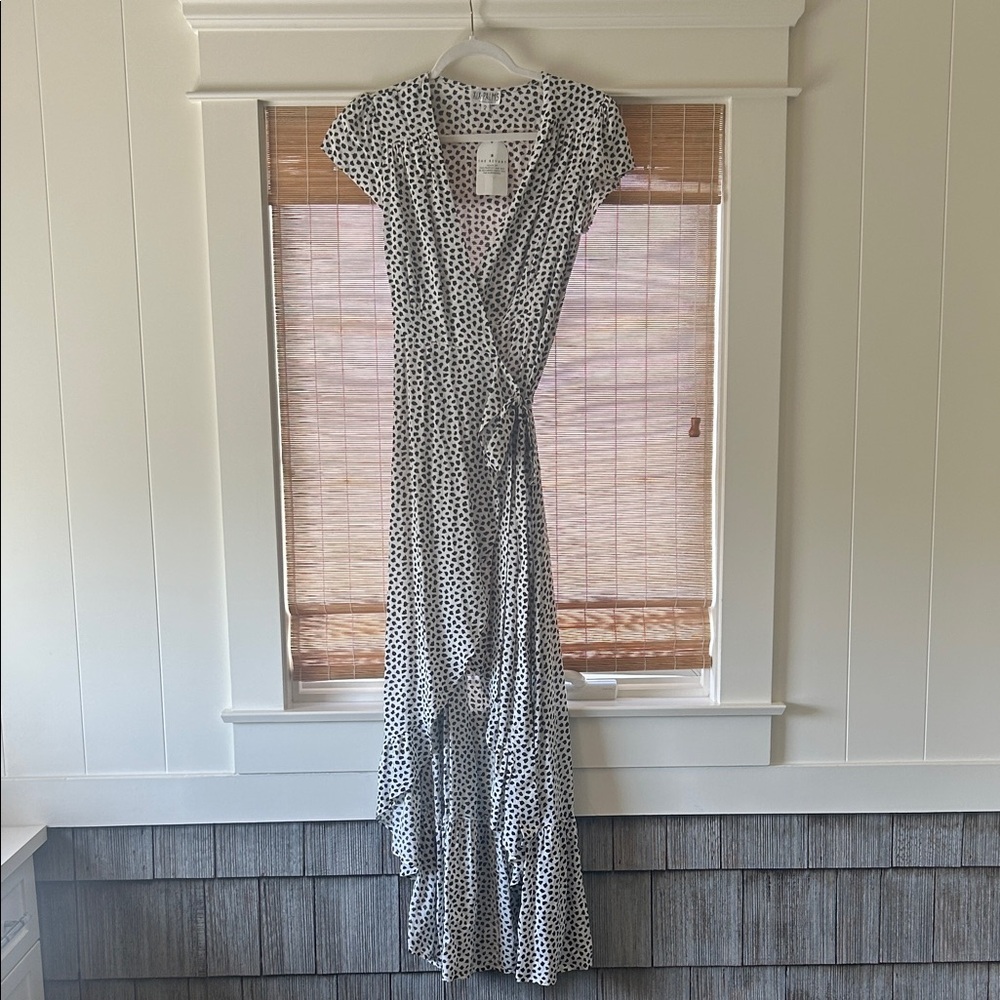 Elegant Black and White Polka Dot Maxi Dress